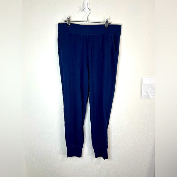 Gaiam Navy Blue Jogger Pants Women’s Large Stretch Waist Comfy Lounge Yoga - Picture 1 of 6